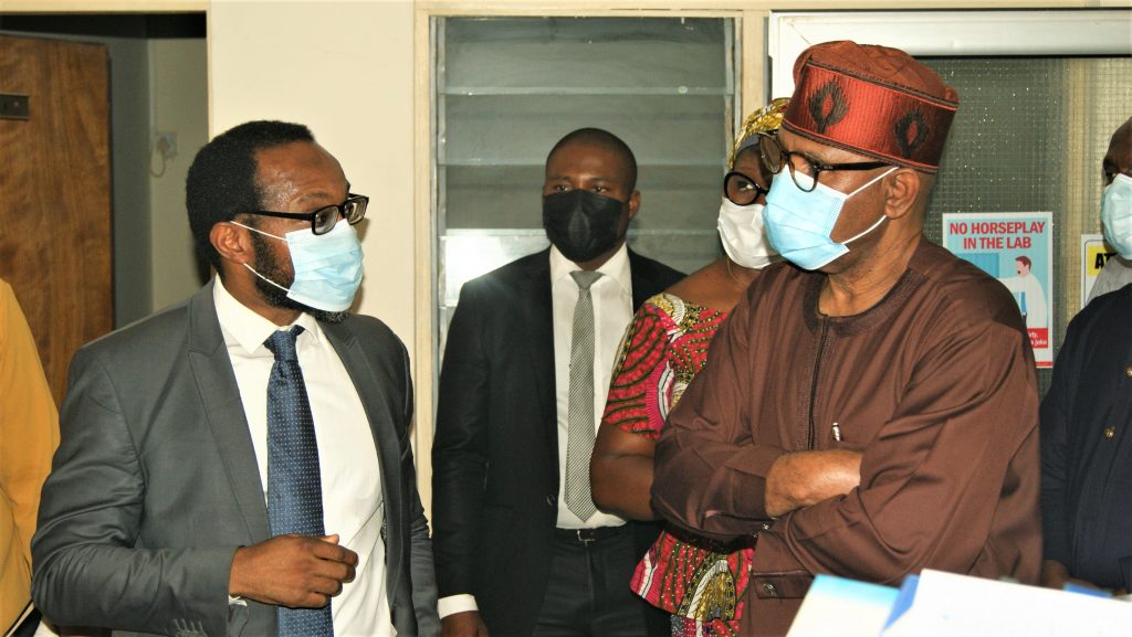Hon Minister of State for Health taking a guided tour of the Institute's laboratories and facilities